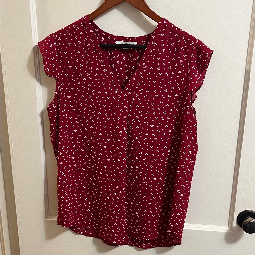 Fun 2 Fun Maroon Floral Blouse